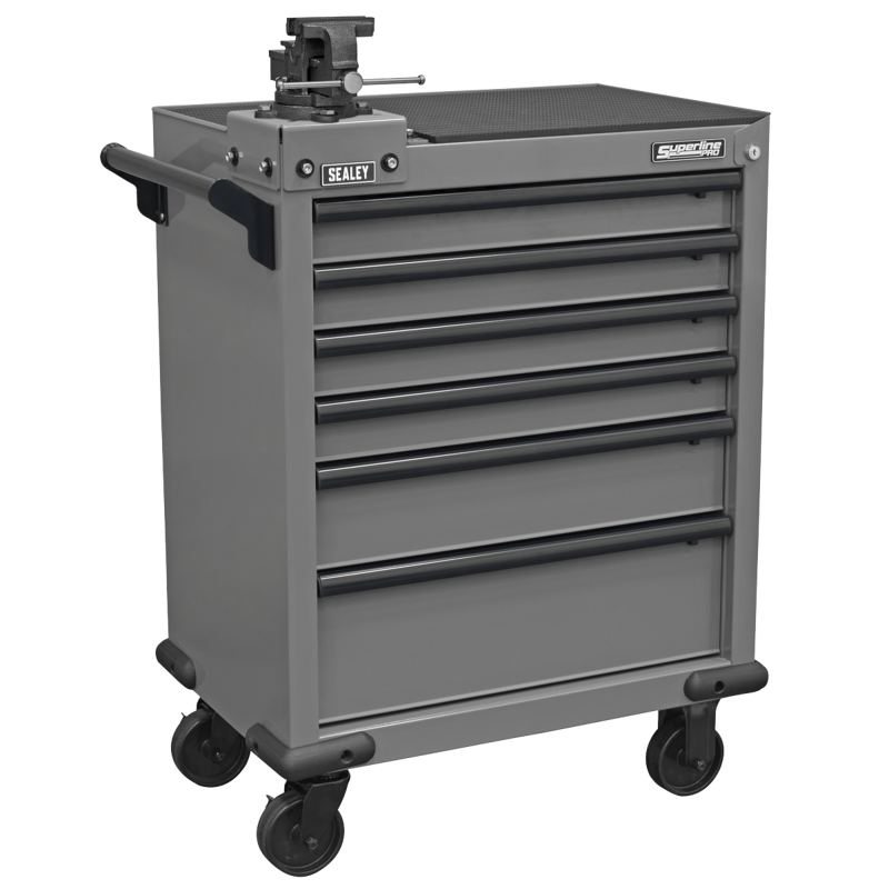 Sealey APMWS2COMBO Superline PRO Rollcab 6 Drawer with SG Swivel Base 100mm Vice