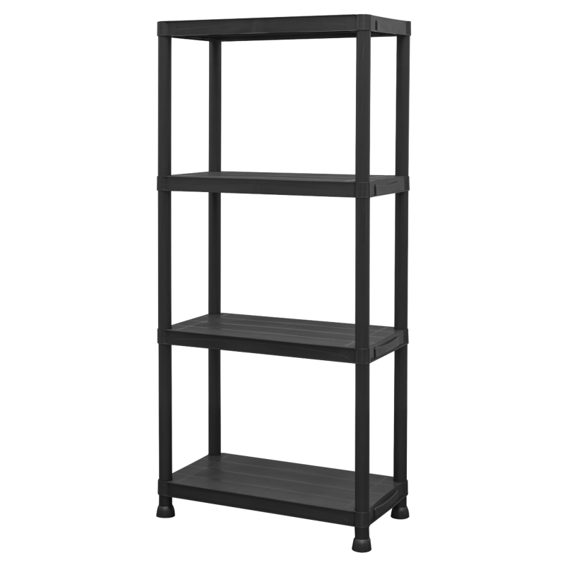 Sealey APPR4 Plastic Racking Unit with 4 Shelves 25kg Capacity Per Level