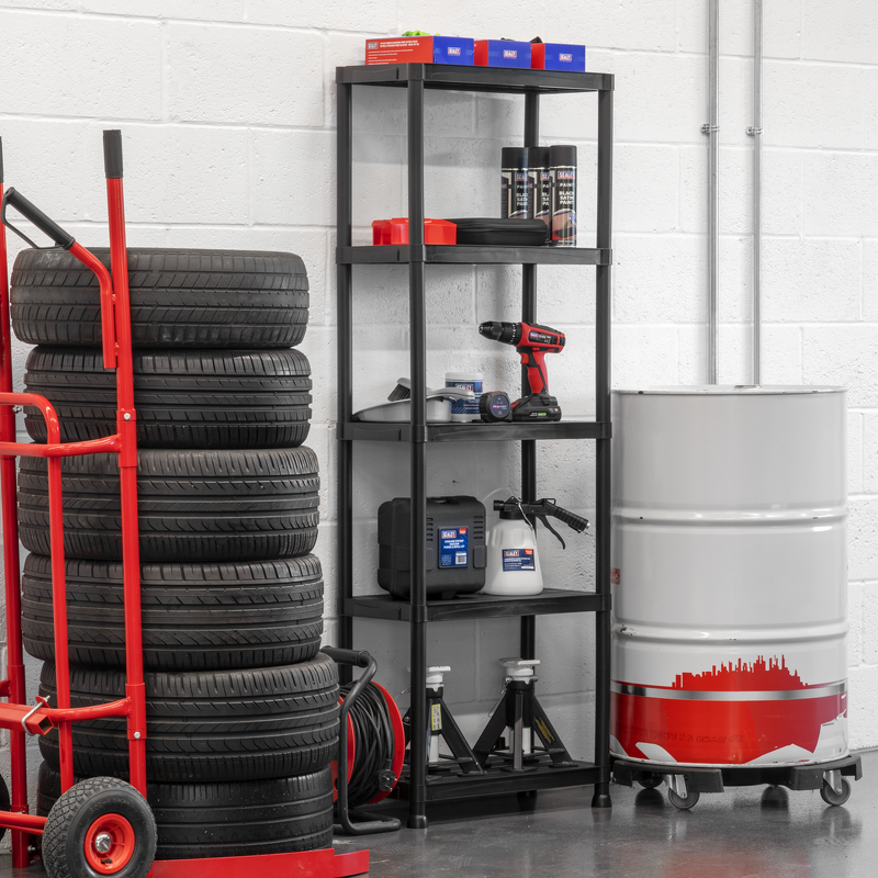 Sealey APPR5 Plastic Racking Unit with 5 Shelves 25kg Capacity Per Level