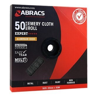 Abracs 25mm x 50m 40 Grit Emery Roll 