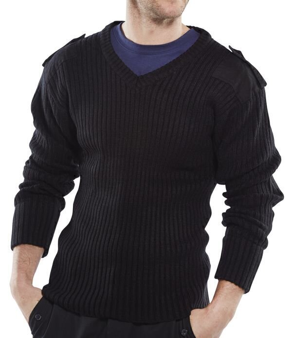 Acrylic Mod V-Neck Sweater Black S