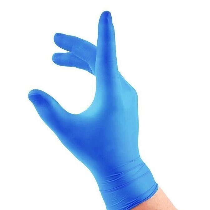 Beeswift Blue Large Vinyl Powder Free Disposable Gloves (Pack of 100)