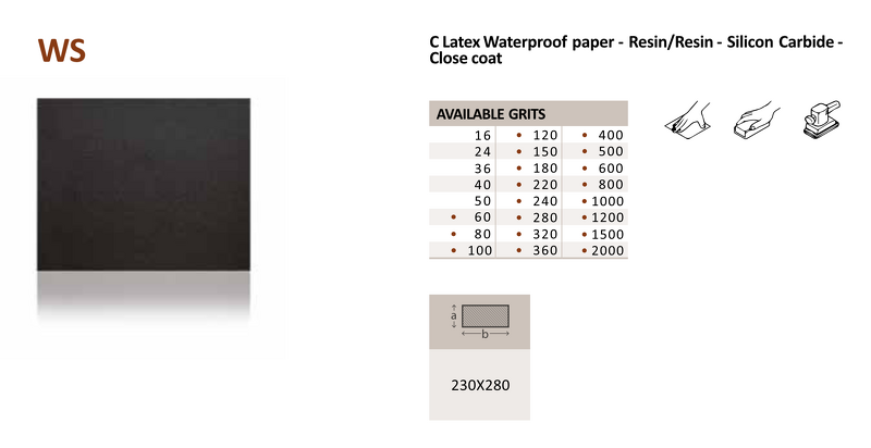 Bibielle Wet/Dry Paper Sheets 230x280 P600 - Silicon Carbide (Pack of 100)
