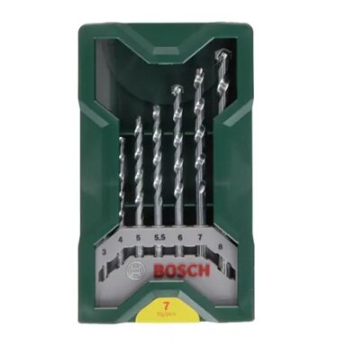 Bosch Powertool Accessories Mini-X-Line Masonry Drill Bit Set, 7 Piece