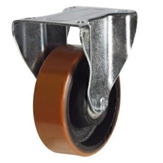 CDFTP200CIP-8 200mm Cast Iron & Poly Heavy Duty Castor - Fixed 4 Bolt Unbraked