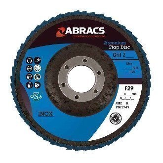 CLEARANCE Abracs ABFZ125B060 125mm x 22mm Zirconium Flap Disc - 60 Grit (Pack of 2)