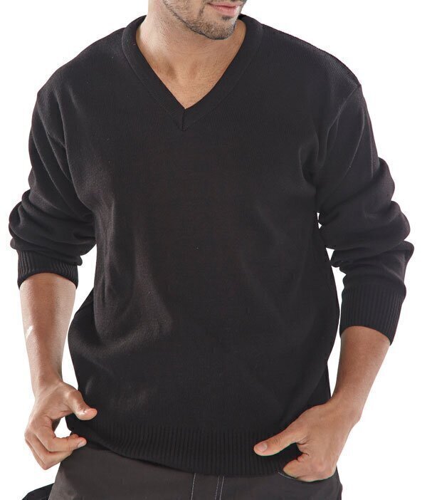 Click Acrylic V-Neck Sweater Black S