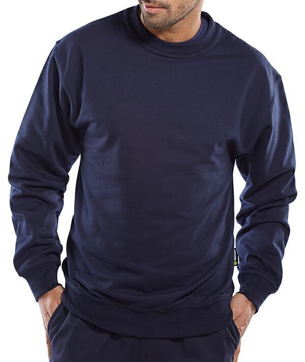 Click Polycotton Sweatshirt Navy Blue XS