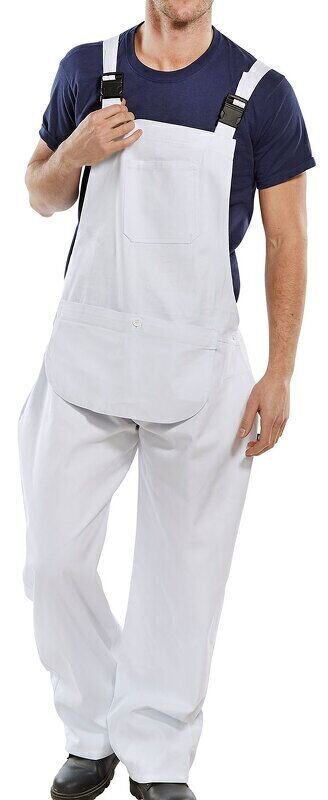 Cotton Drill Bib And Brace White 44inch