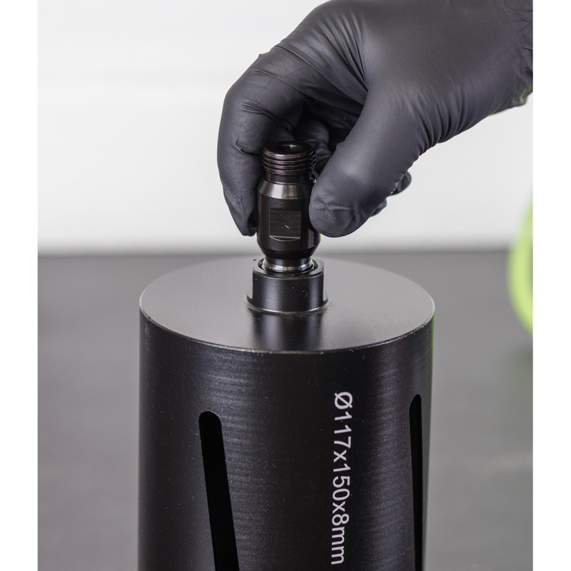 Sealey DCD01 Diamond Core Drill Adaptor with Through Hole 1/2BSP Male to 1/2BSP Male