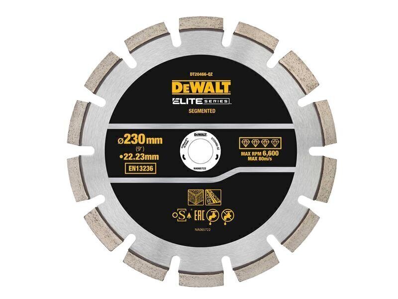 DEWALT ELITE SERIES Asphalt Diamond Segmented Wheel 230 x 22.23mm