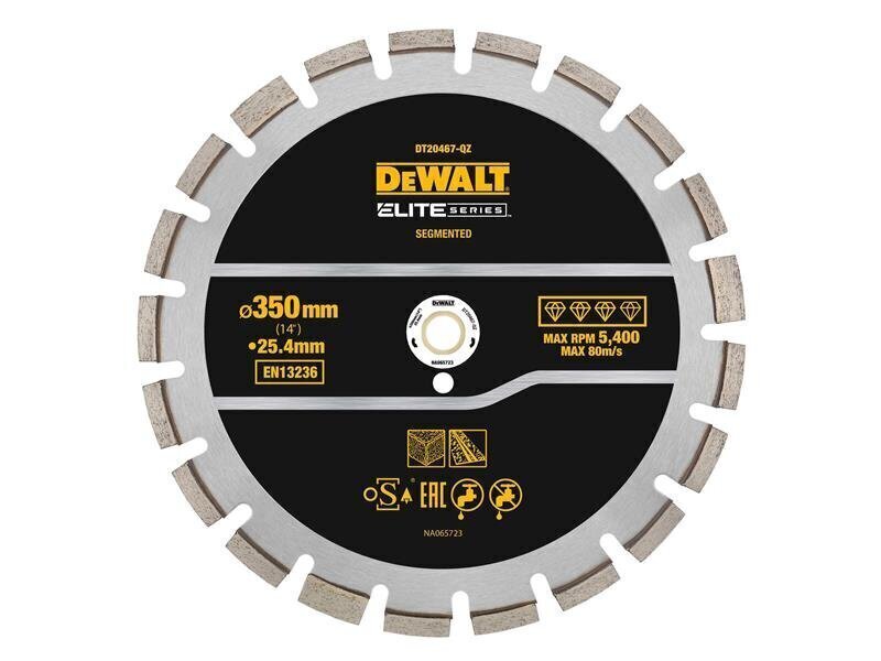 DEWALT ELITE SERIES Asphalt Diamond Segmented Wheel 350 x 25.4mm
