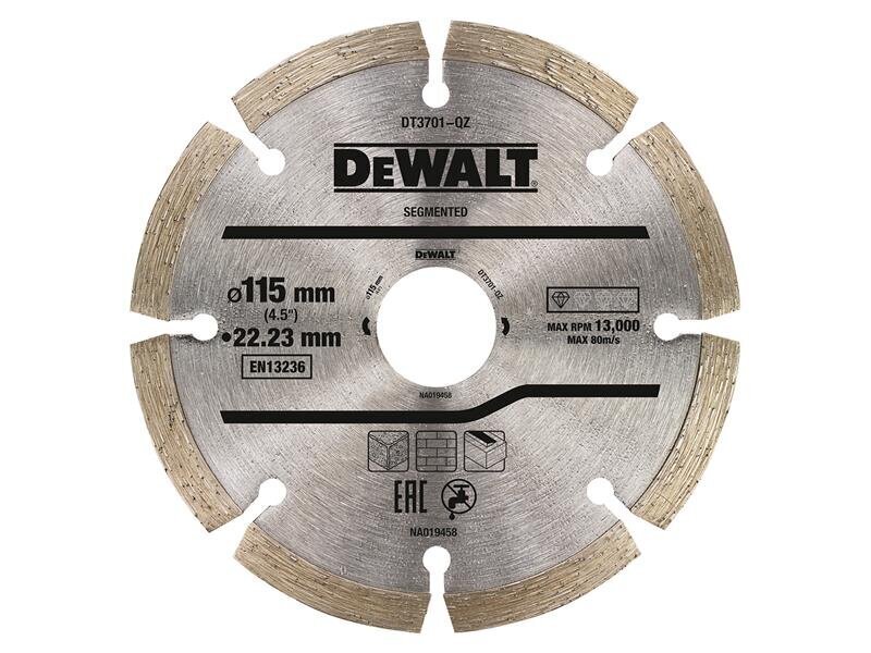 DEWALT Power Tools DT3701 Segmented Diamond Cutting Disc 115 x 22.23mm