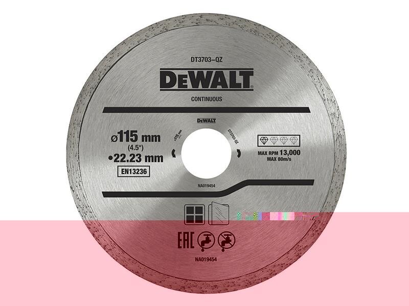 DEWALT Power Tools DT3711 Continuous Rim Diamond Cutting Disc 115 x 22.23mm