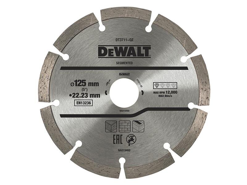 DEWALT Power Tools DT3711 Segmented Diamond Cutting Disc 125 x 22.23mm