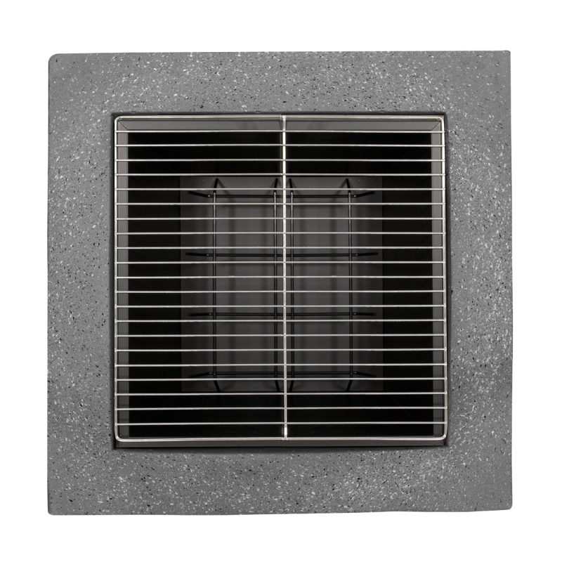 Sealey DG193 Dellonda Square MgO Fire Pit with BBQ Grill, Safety Mesh Screen and Fire Poker, Magnesium Oxide, Suitable for Wood and Charcoal - Dark Grey - DG193