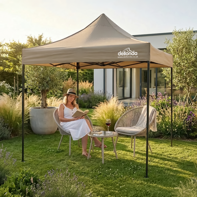 Sealey DG303 Dellonda 2x2m Pop-Up Gazebo Canopy with Water-Resistant Carry Bag, Stakes Weight Bags - Beige