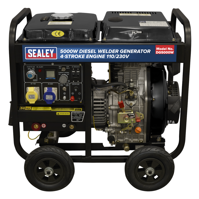 Sealey DG5000W 5000W Diesel Welder Generator 4-Stroke Engine 110/230V
