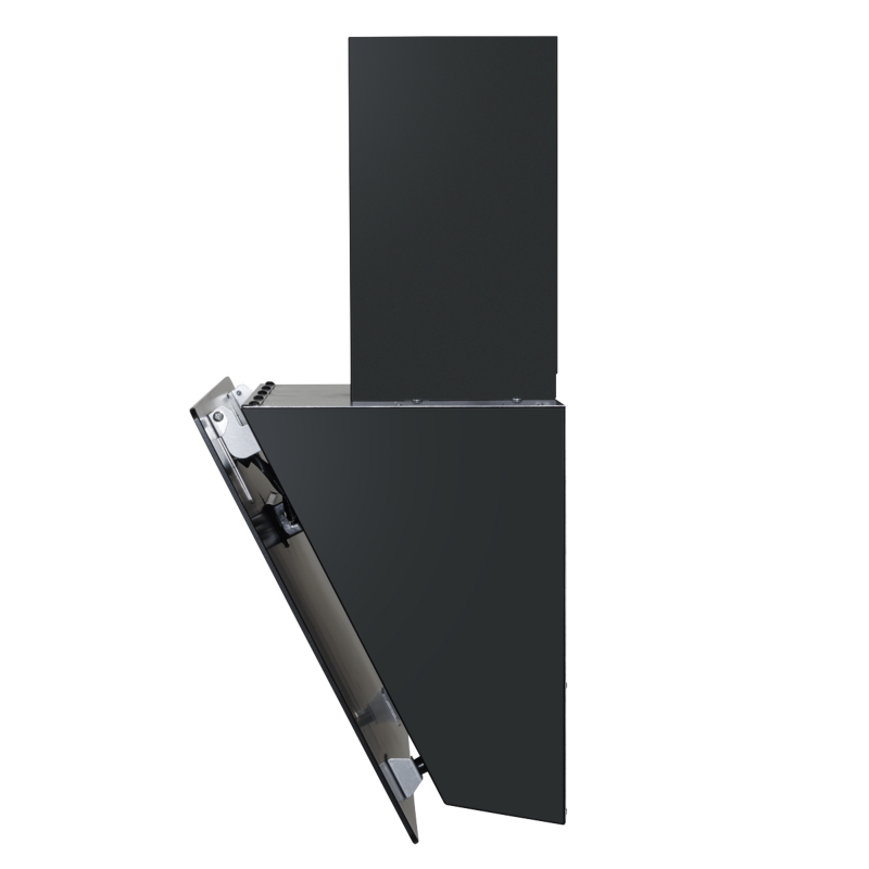 Sealey DH105 Baridi Angled Chimney Cooker Hood with Touch Controls  Carbon Filters 60cm - Black Glass