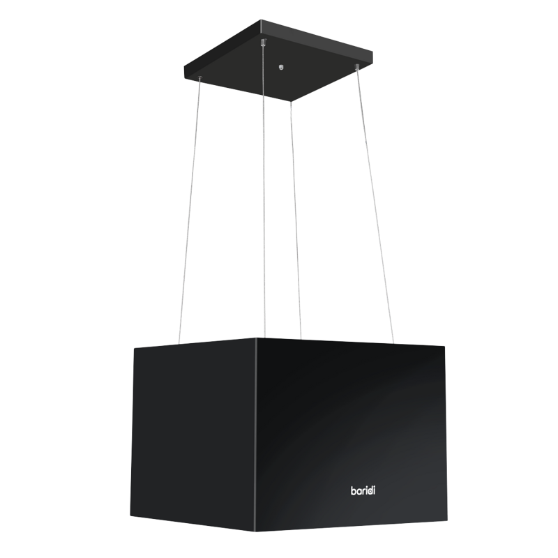 Sealey DH109 Baridi Square Island Cooker Hood 40cm - Black