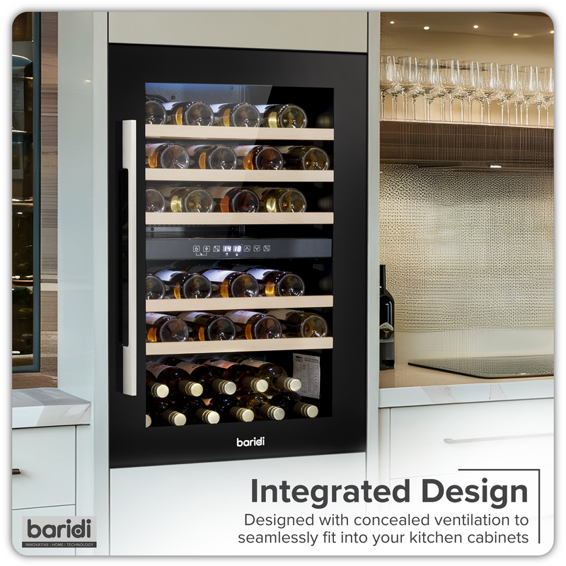 Sealey DH118 Baridi 57 Bottle Dual Zone Wine Fridge Cooler 60cm
