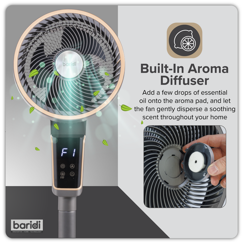 Sealey DH141 Baridi 12 Pedestal Fan with Remote Control  12hr Timer 230V - Grey
