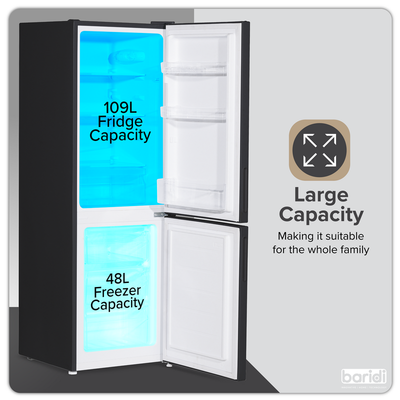 Sealey DH253 Baridi 47cm 70/30 Fridge Freezer, 157L Capacity Low Frost