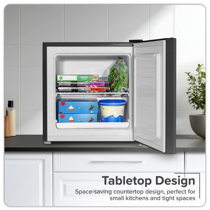 Sealey DH255 Baridi Mini Tabletop Fridge/Freezer, 31L Capacity - Black