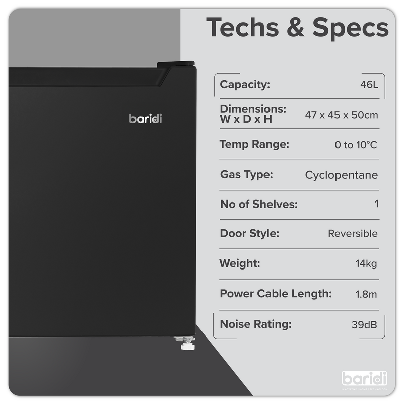 Sealey DH257 Baridi Tabletop Fridge with Ice Box, 46L Capacity