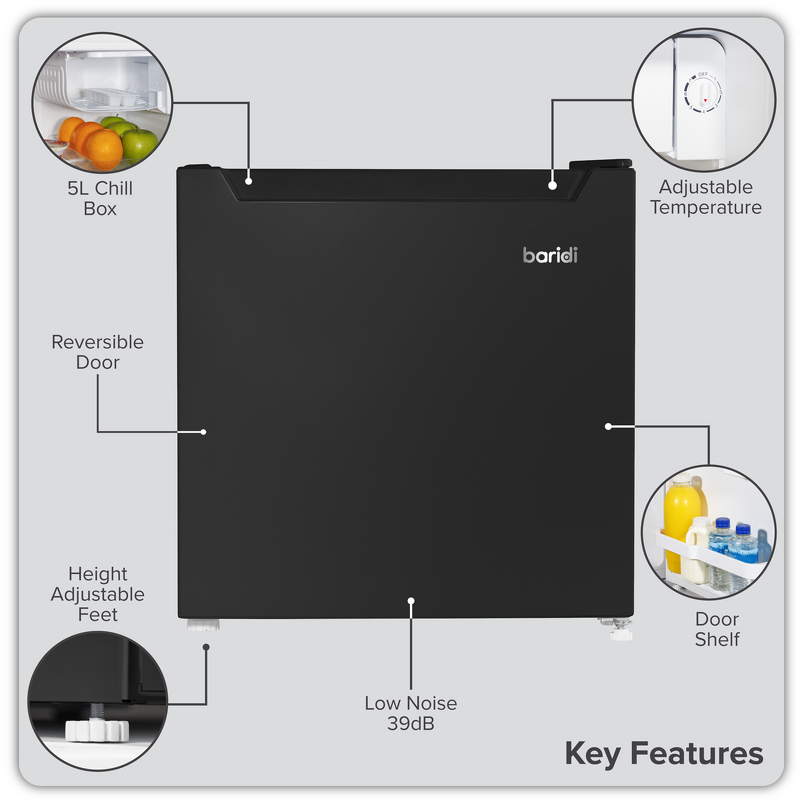 Sealey DH257 Baridi Tabletop Fridge with Ice Box, 46L Capacity