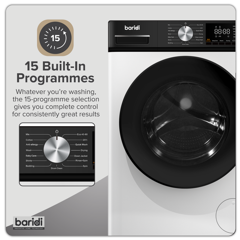 Sealey DH263 8/5kg Washer Dryer, Front Loading, 1400rpm Energy Rating A White