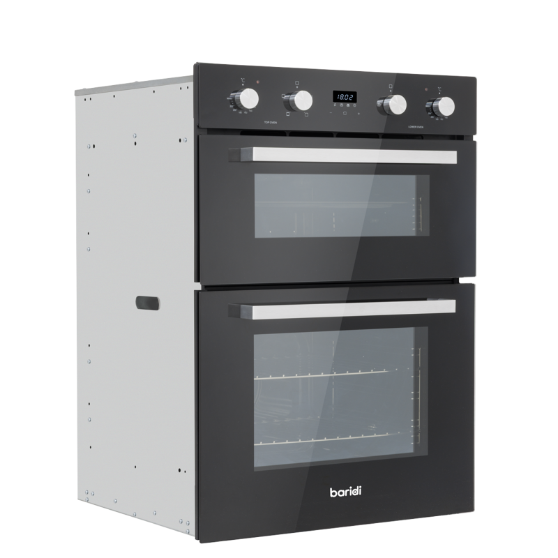 Sealey DH278 Baridi 72cm Built-Under Double Oven, 74L Capacity, Energy Rating A - Black