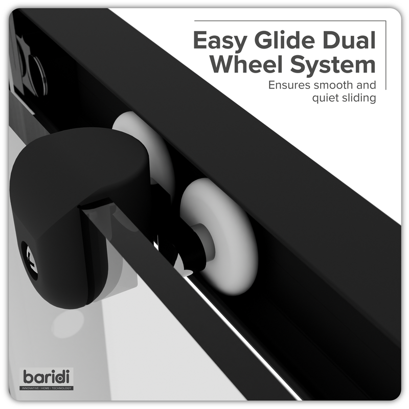 Sealey DH293 Sliding Shower Door 1000 x 1850mm, 6mm Tempered Glass, Reversible - Black