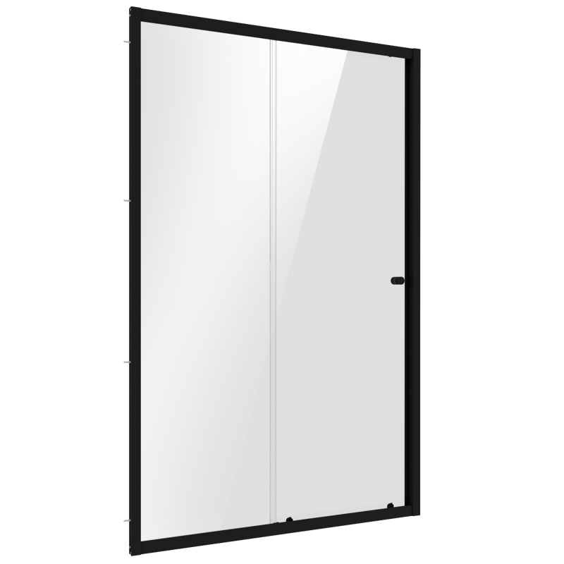 Sealey DH293 Sliding Shower Door 1000 x 1850mm, 6mm Tempered Glass, Reversible - Black