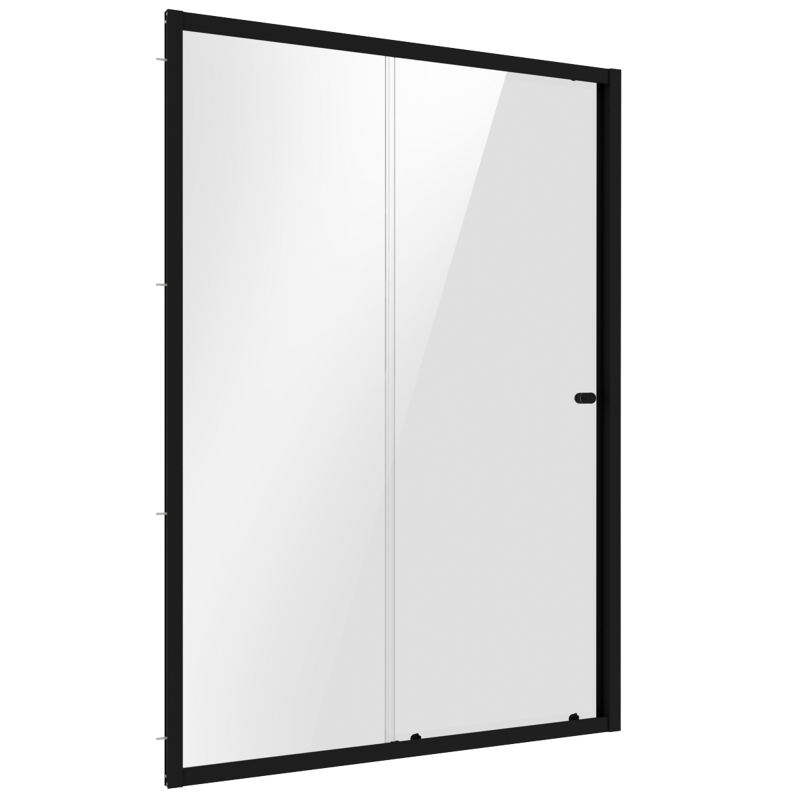 Sealey DH295 Sliding Shower Door 1200 x 1850mm, 6mm Tempered Glass, Reversible - Black