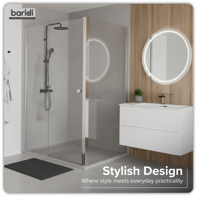 Sealey DH296 Baridi Side Panel for Sliding Shower Doors, 6mm Tempered Glass - Chrome