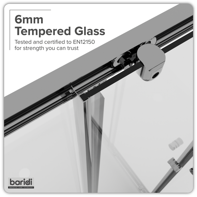 Sealey DH298 Corner Shower Entry Enclosure 800 x 800 x 1850mm with 6mm Tempered Glass - Chrome