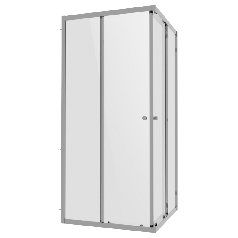 Sealey DH298 Corner Shower Entry Enclosure 800 x 800 x 1850mm with 6mm Tempered Glass - Chrome