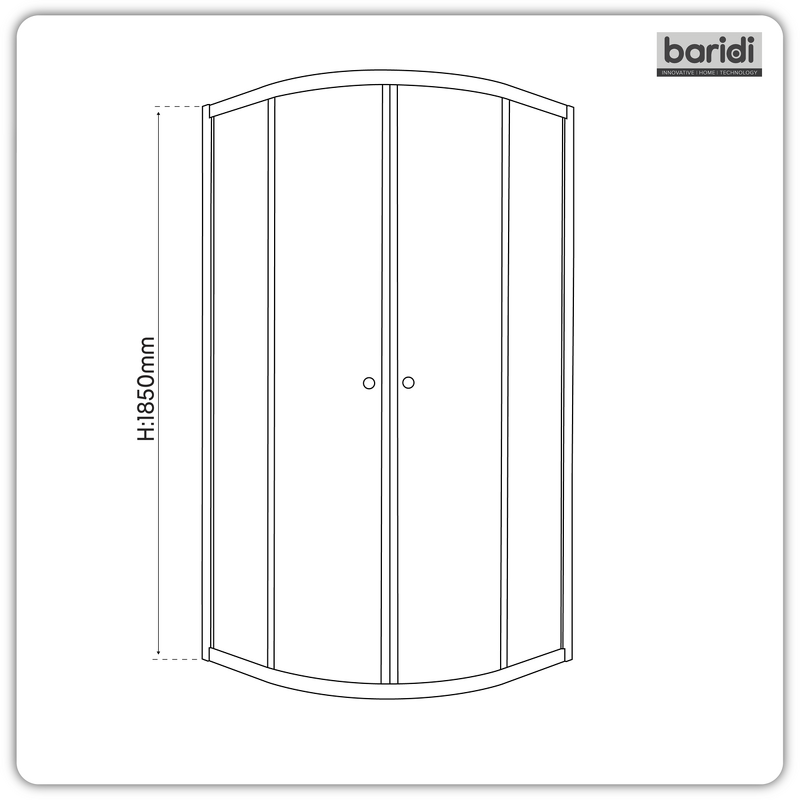 Sealey DH302 Quadrant Shower Entry Enclosure 900 x 900 x 1850mm with 6mm Tempered Glass - Chrome