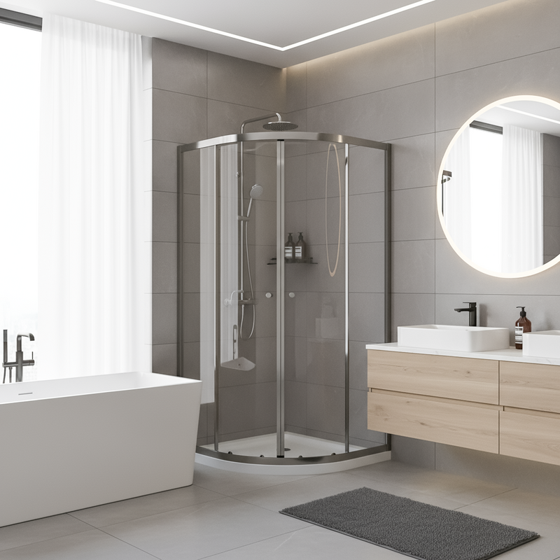 Sealey DH302 Quadrant Shower Entry Enclosure 900 x 900 x 1850mm with 6mm Tempered Glass - Chrome