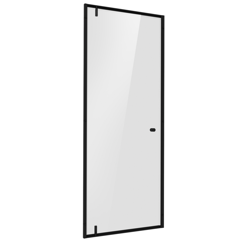 Sealey DH307 Hinged Shower Door 800 x 1850mm, 6mm Tempered Glass, Reversible - Black