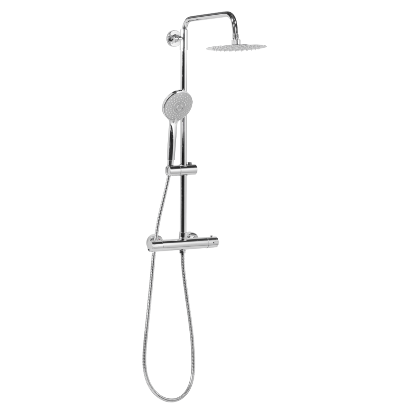 Sealey DH314 Thermostatic Shower Mixer Set, 20cm Round Head, Adjustable Rail - Chrome