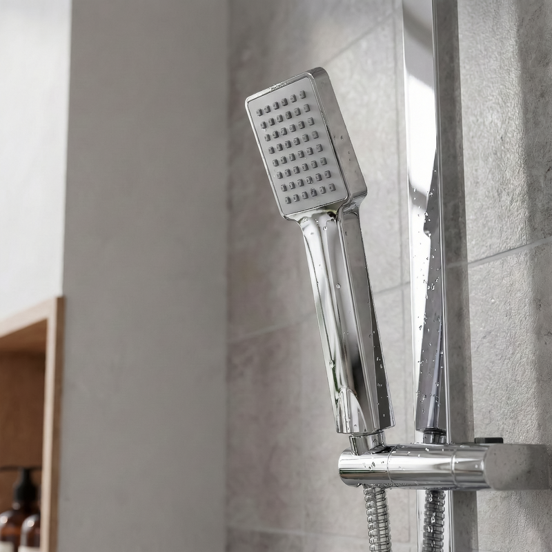 Sealey DH316 Thermostatic Shower Mixer Set, 20x20cm Square Head, Adjustable Rail - Chrome