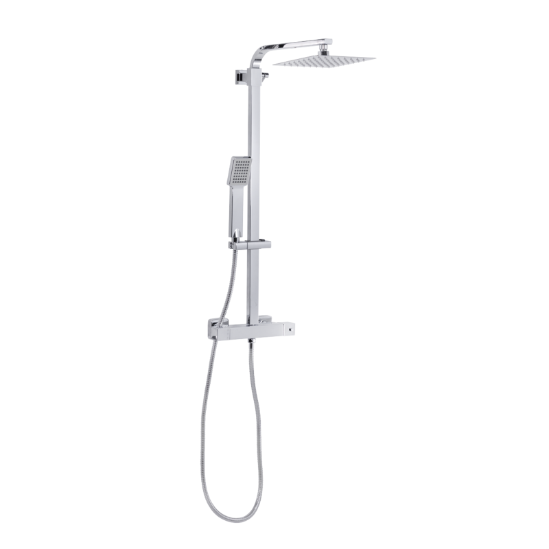 Sealey DH316 Thermostatic Shower Mixer Set, 20x20cm Square Head, Adjustable Rail - Chrome
