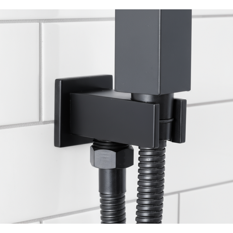 Sealey DH321 Concealed Thermostatic Shower Set 20 x 20cm Square Head Hand Shower - Black