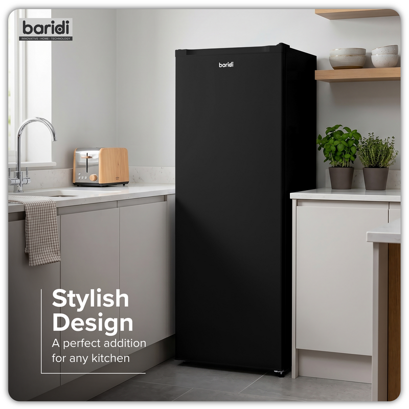Sealey DH325 Freestanding Tall Freezer 177L Capacity  Black
