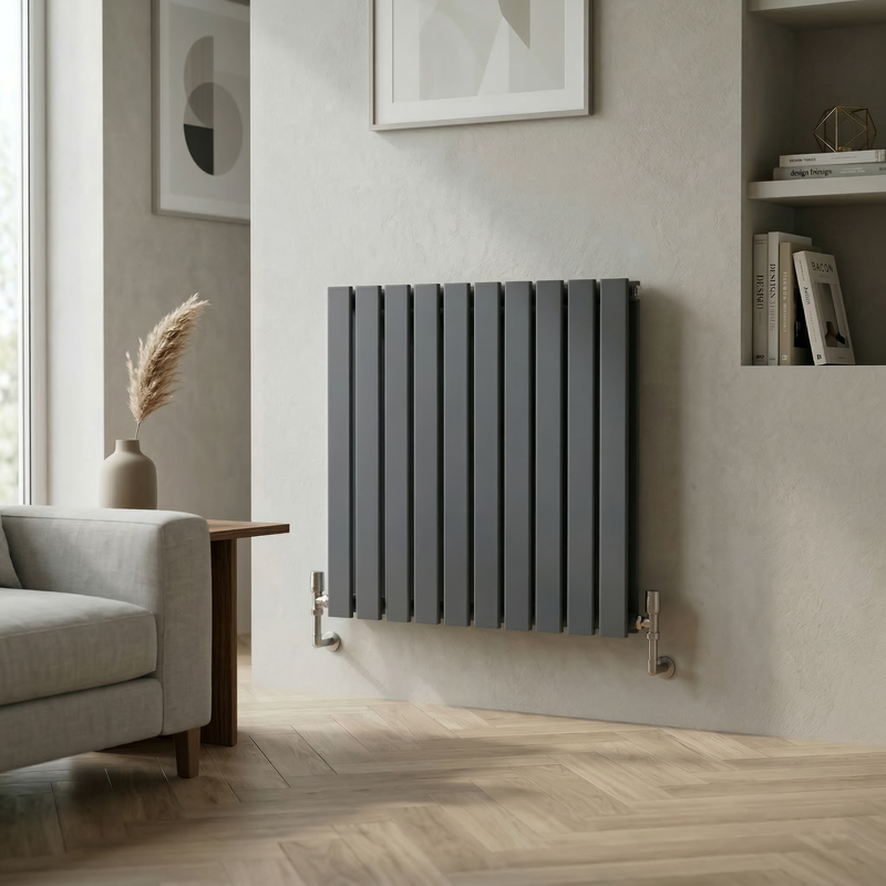Sealey DH340 Baridi Horizontal Radiator Contemporary Double Flat Panel Design 600 x 700mm Anthracite