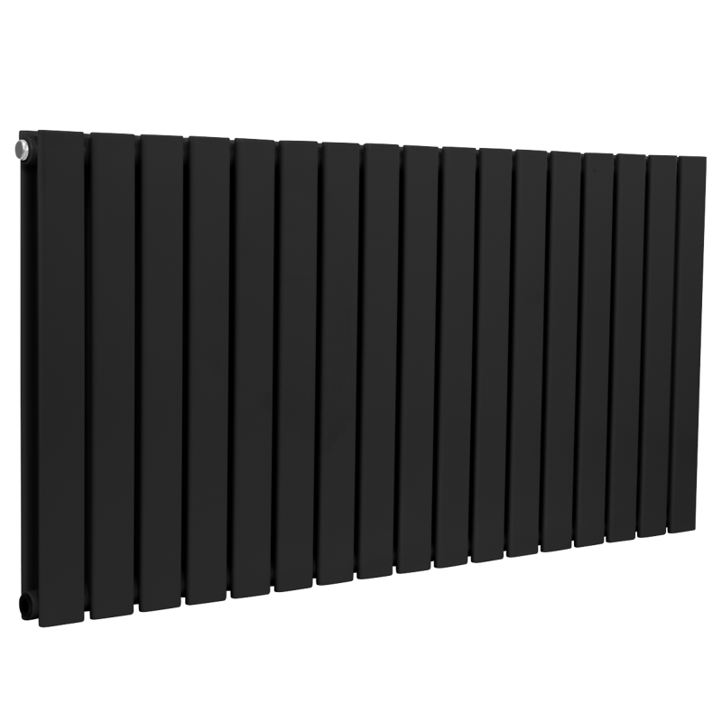 Sealey DH347 Baridi Horizontal Radiator Contemporary Double Flat Panel Design 600 x 1190mm Black
