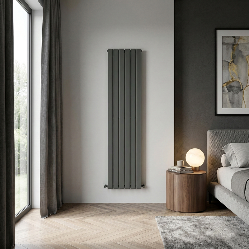 Sealey DH353 Baridi Vertical Radiator Contemporary Double Flat Panel Design 420 x 1800mm Anthracite