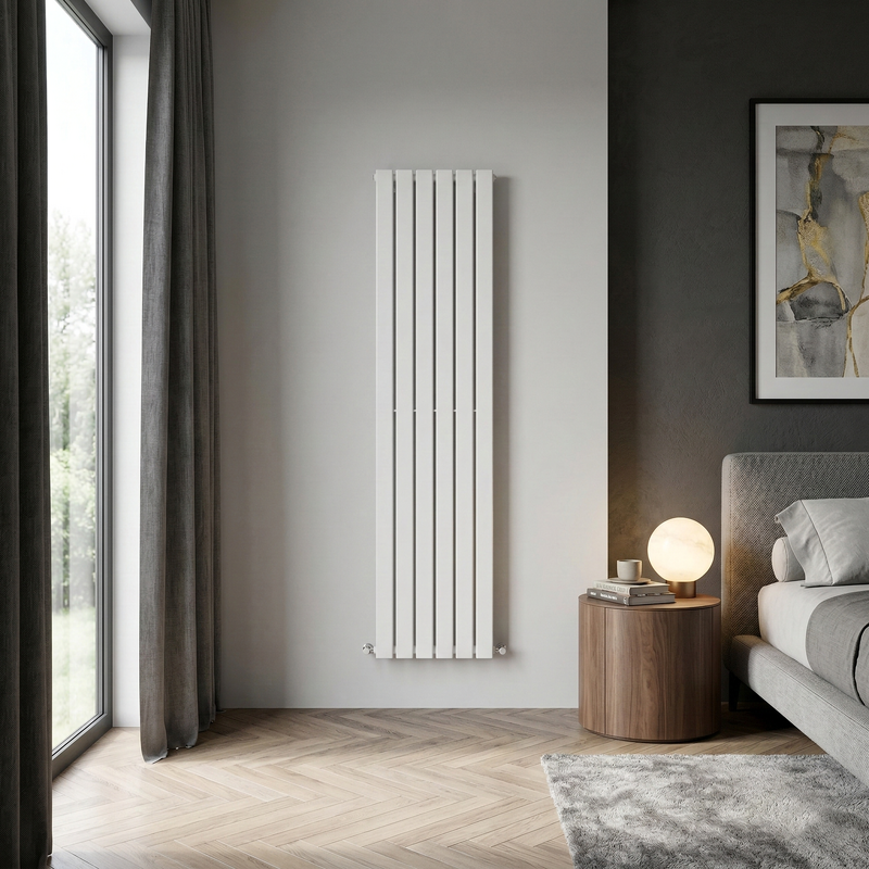 Sealey DH355 Baridi Vertical Radiator Contemporary Double Flat Panel Design 420 x 1800mm  White